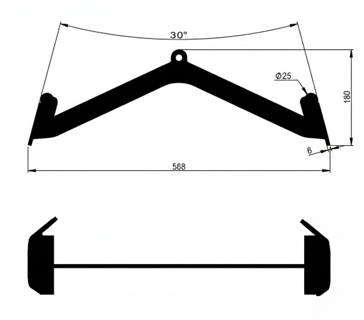 Poignée ergonomique 568mm